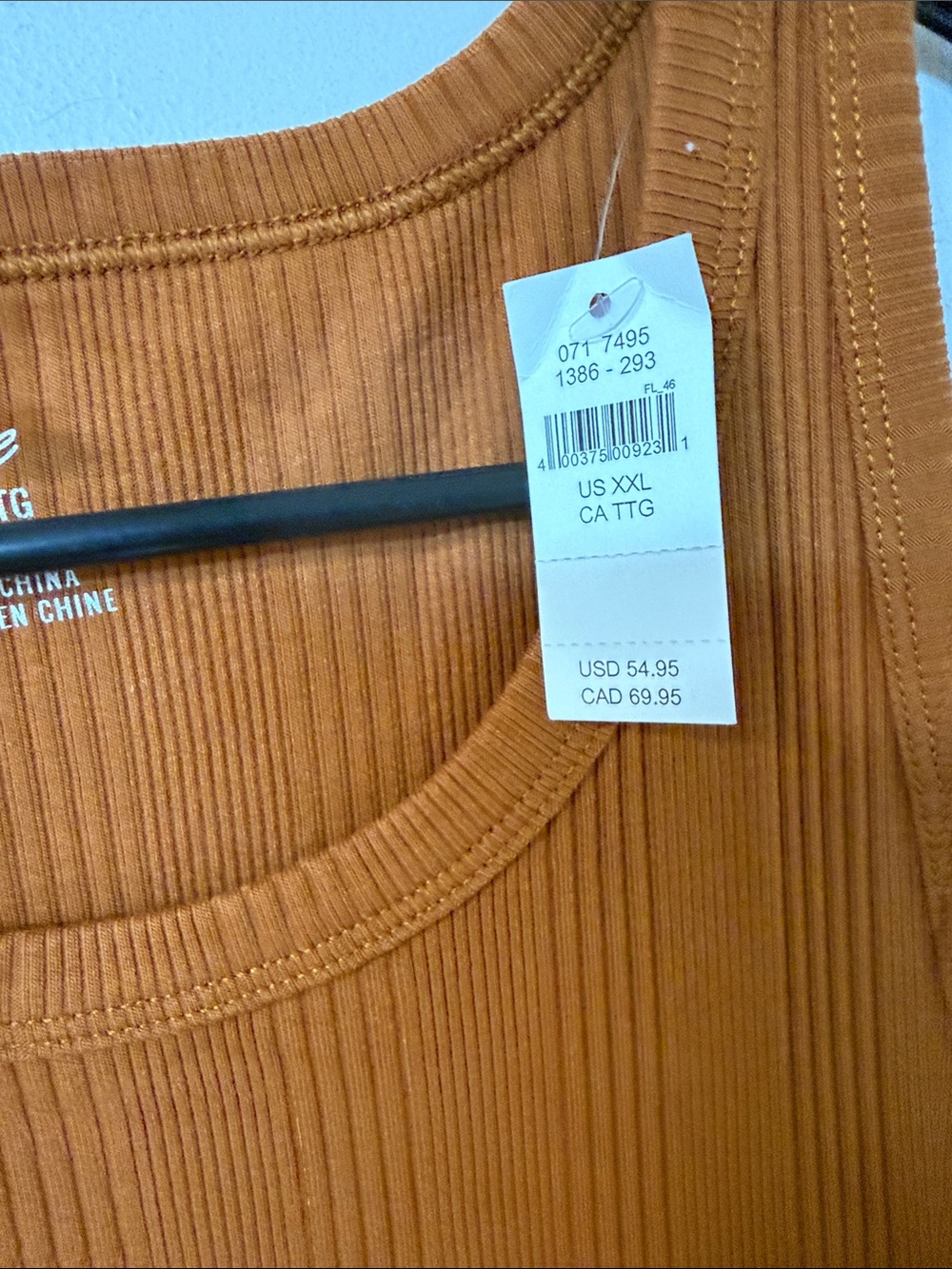 aerie Ribbed Sleeveless Midi Dress in Rust Brown - Picture 2 of 2